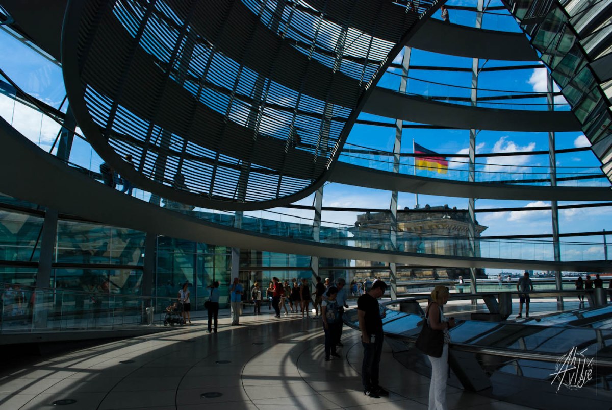 Interior de la cúpula del Bundestag