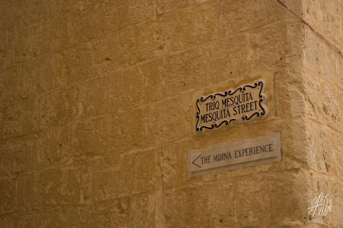 Cartel de calle en Mdina